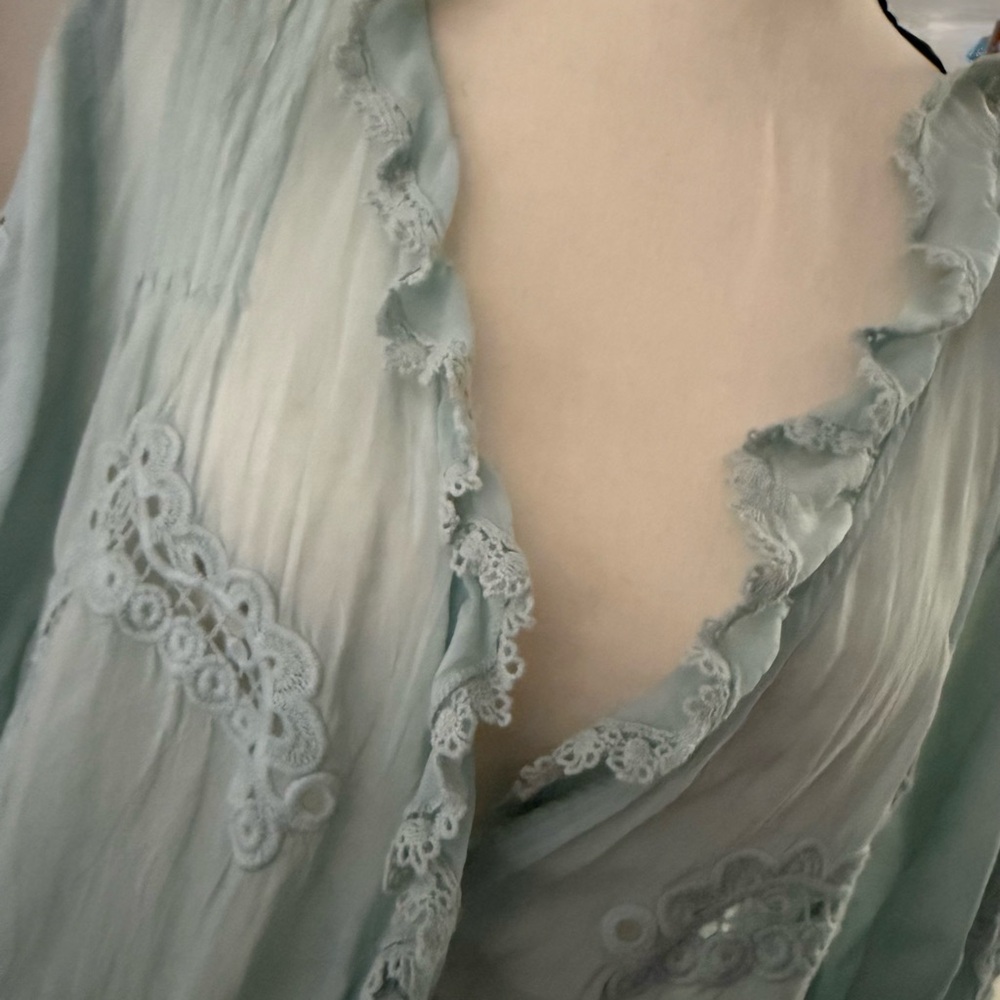 Johnny Was Seafoam Green with embroidered appliqué - Picture 2 of 7